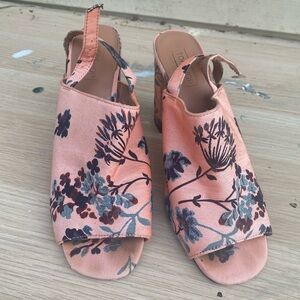 Topshop Peach Floral Heels
